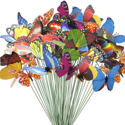 China Double-layer design simulation butterfly minimalist colorful pin outdoor decor flower pots decoration for sale