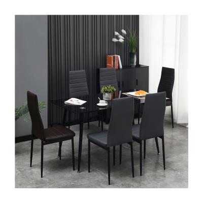 China Wholesale Convertible Restaurant Use 8mm Thickness Black Square Glass Dining Table For Kitchen Apartment for sale