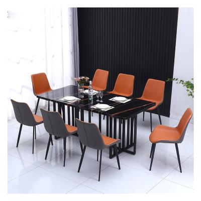 China Jiening dining room table 8 people tempered glass dining table set modern simple mirror dining room furniture convertible for sale