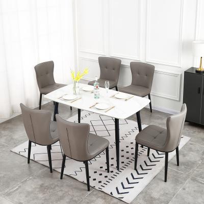 China (Other) OEM adjustable sintered stone dining table 4 seater modern dining table set 6 chairs for dining sets for sale