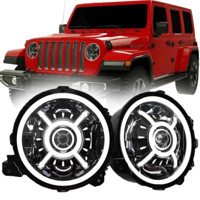 China 9 PC Inch Full LED X Headlights For Jeep Wrangler JL Gladiator for sale