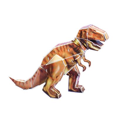 China Wholesale DIY Practice Paper Puzzle Set Art DIY Puzzle 3D Dinosaur Kids Toys Best Party Gifts for sale