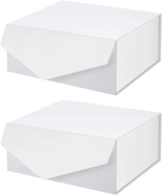 China Recycled Materials Cardboard Paper Wedding Gift Boxes Packaging With Ribbon Flat Wrapped Gift Boxes for sale