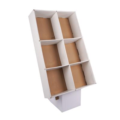 China Decorative 3/4/5 Tiers Multilayer Custom Pop Pattern Original Color Corrugated Pattern Cardboard Paper Shelf Display Stand for sale