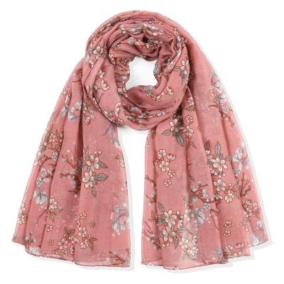 China Fashion HZM-60403 Wholesale New Fashion Malaysia Floral Muslim Wrap Hijab Long Head Scarf printed scarves for lady for sale