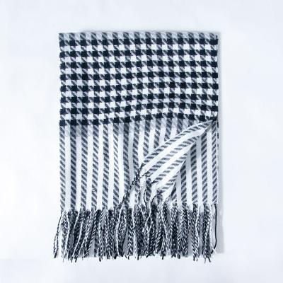 China Soft Thick Touch Feeling Hot Sale Winter Fashion Custom Logo Designer Plaid Tassel Scarf Ladies Pashmina Warm Thick Shawls Cashmere Scarf Women for sale