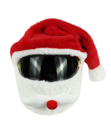 China Party 2023 Luxury Santa Claus Hat Bike Helmet Christmas Santa Claus Helmet Cover Motorcycle Helmet Santa Hat Christmas for sale