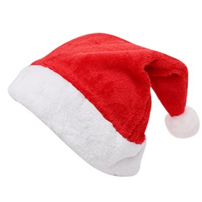 China Party Hot sell 2023 New Year Short Plush Red Classic Christmas Ornaments Plush Felt Santa Christmas Hats for sale