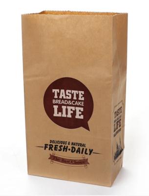 China Kraft Brown Paper Takeaway Bags Waterproof Flat Bottom Grease Proof for sale