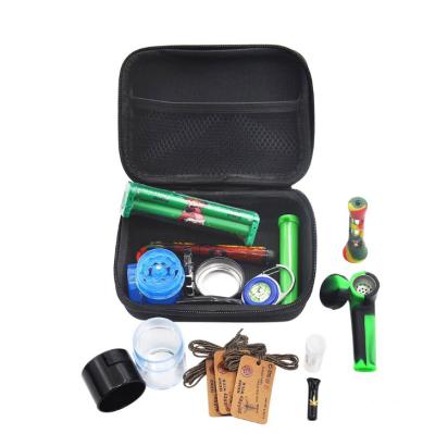 China Smoking Rolling Herb Grinding Portable Silicone Pipe Straw Travel Cigarette Case Kit Set 12 PCS Accessories 2021New for sale