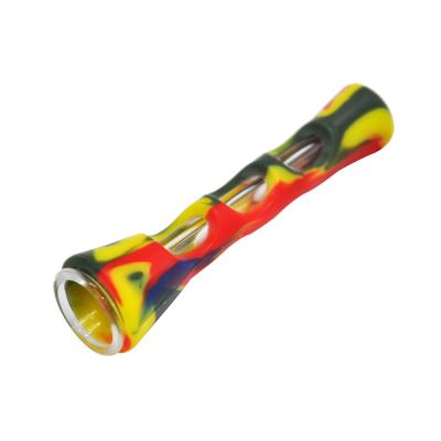 China 2021New Glass Pipe Accessories Tube Silicone Smoking Portable Creative Smoking Pipe for sale