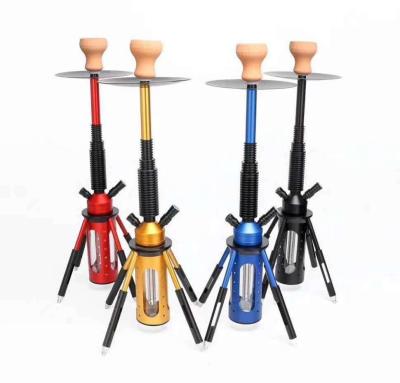 China 2021 Hot Sale Stainless Steel Arabic Hookah Rocket Acrylic Hookah Shisha Set with LED Light for KTV Bar for sale