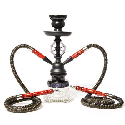 China New Style Smoking Glass Hookah Set Portable Double Hose Glass Hookah Hookah for sale