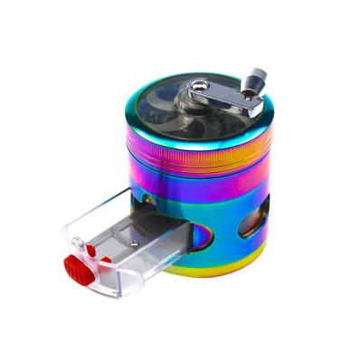 China Tobacco Accessories Wholesale Weed Grinding Smoking Grinders 4 Layers Crank Herb Grinder With Drawer for sale