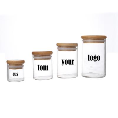 China 2021 Multifunctional Storge Glass Bottle Food Storge Packaging Logo Glass Candle Jar Custom 55ML for sale