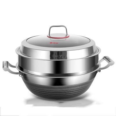 China Sustainable Double Ears Handle Stainless Steel Cookware Casserole Cooking Steamer Pot for sale