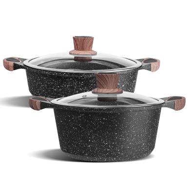 China High Quality Kitchenware 24cm Household Aluminum Alloy Casserole Non Stick Sustainable Coating Kitchenware Environmental Protection Pot for sale