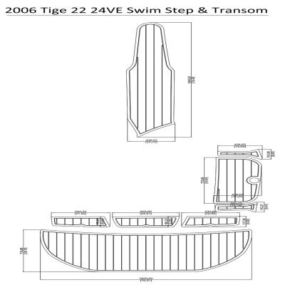 China 2006 Floor Rod 22/24VE Swim Step & Transom Pad EVA Teak Decking Boat 1/4