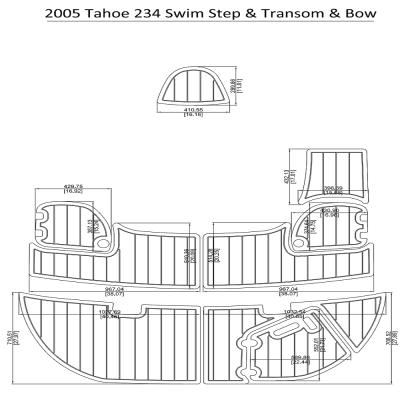 China 2005 Tahoe 234 Swim Step Floor & Boat Transom & Bow Pad EVA Teak Decking 1/4