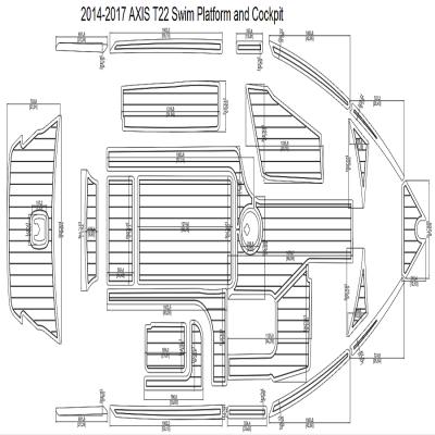 China Flooring AXIS T22 Swim Platform 2014-2017 Boat EVA Teak Decking and Cockpit Pad 1/4