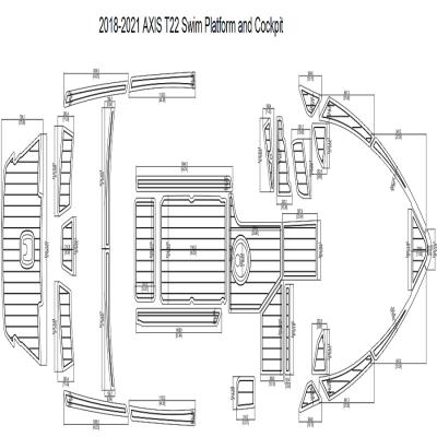 China AXIS T22 Swim Deck 2018-2021 Boat EVA Teak Decking and Cockpit Pad 1/4