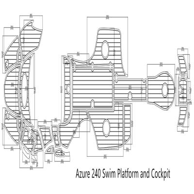 China Deck Azure 240 Swim Platform Boat EVA Teak Decking 1/4