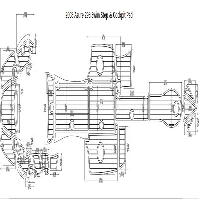 China Azure 298 Floor 2008 Bath Step & Boat Cockpit Pad EVA Teak Decking 1/4