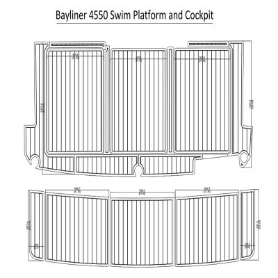 China 1987 Bayliner 4550 Swim Platform Boat EVA Teak Decking and Cockpit Pad 1/4