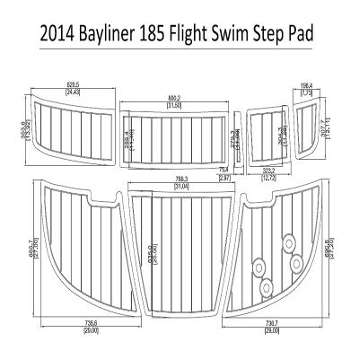 China 2014 Bayliner 185 Flight Swim Step Pad Boat Floor EVA Teak Decking 1/4