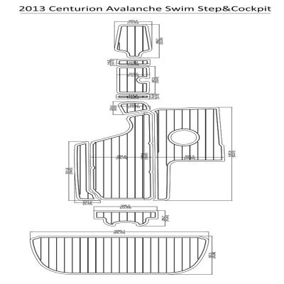 China 2013 Floor Centurion Avalanche Swim Step&Cockpi tPad Boat EVA Teak Decking 1/4