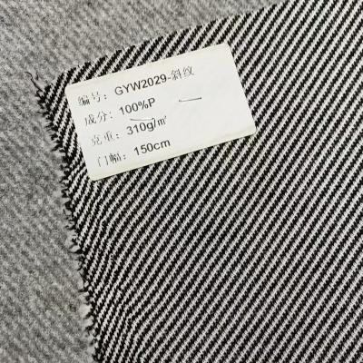 China Stain Repellent Clothing 2022 With Wool Fabric 25% Wool 57% Polyester 18% Cotton 712g Craft Knitted Wool Fabric Twill for sale