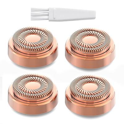 China Portable Mini Painless 4 Pack Gen 2 Facial Hair Remover Replacement Head, Rose Gold for sale