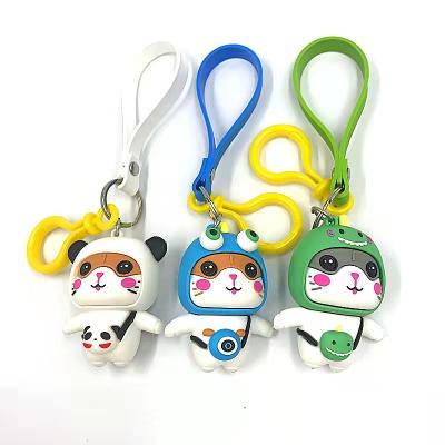 China Lovely health and environmental protection silicone creative bear head chain pendant can be customized for sale