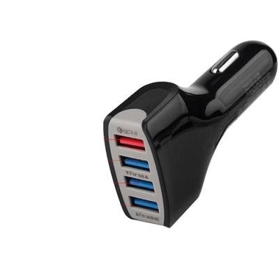 China Mobile Phone Car USB Charger 3.0 Fast Charging USB Type-c Dual 4 Ports Car Charger With Retail Package for sale