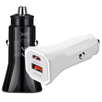 China Factory Wholesale Mobile Phone Fast Charging Type-c Dual 20W Palladium Car Charger USB Fast Charging for sale