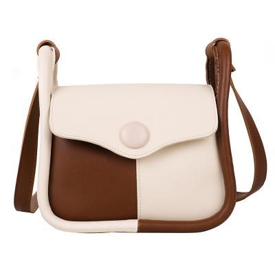 China 2022 Fashion Luxury Design Brown And White Color PU Women Leather Cross - Body Bag Bucket Bag Mint Shoulder Bag for sale