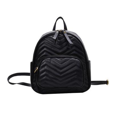 China 2023 Black Color PU Anti-theft Soft High Quality Small Size Women Backpack For Daily Packet Bag For Girls School Bag Trips For Short for sale