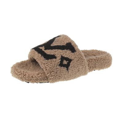 China New Selling Amazon Style Home Slippers Waterproof Warm Memory Foam Female Fuzzy Cross Bondage Slippers for sale