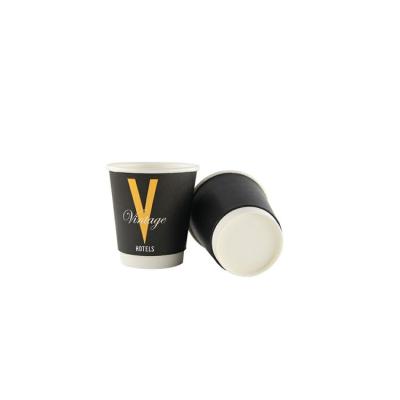 China Wholesaleho High Quality Biodegradable Custom For Hot Drinks Disposable Wallpaper Double Cup With White Lid for sale