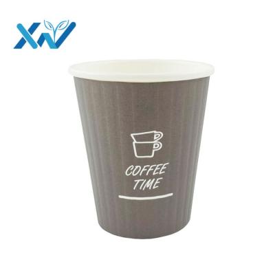 China Manufacturer Wholesale Custom Logo Printed Biodegradable Ripple Wallpaper Food Grade Biodegradable Mug for sale