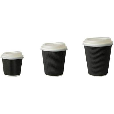 China Hot Sale Recyclable Disposable Coffee Paper Cups Ripple Wallpaper Cups For Beverage Cold-Hot Beverage From Source Factory for sale