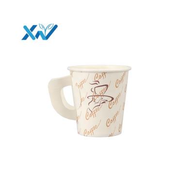 China Single Wall Handle Recyclable 7oz Tea Coffee Beverage Use And Disposable Paper Cup for sale