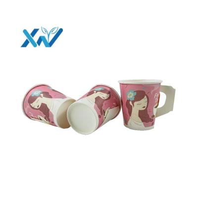 China Disposable Single Wall Paper Coffee Cup With Lids Logo Printed Disposable Eco Material Custom Made for sale