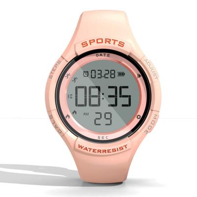 China Cheap custom logo LED usb digital watch sport outdoor running step tracker pedometer watch for teenager couple children for sale