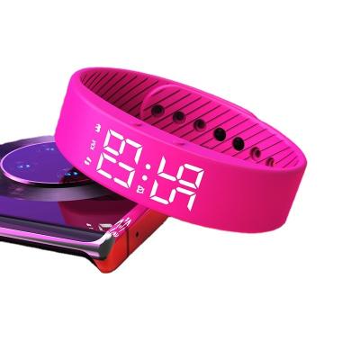 China Cheap gift promotion product stopwatch alarm clock wristband step count LED watch bracelet for sale