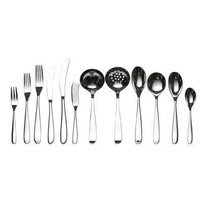 China Viable Mirror Silver Flatware Sets Polished Silverware Set Stainless Steel Flatware Cutlery Set For Kitchen Restaurant Home Hotel for sale