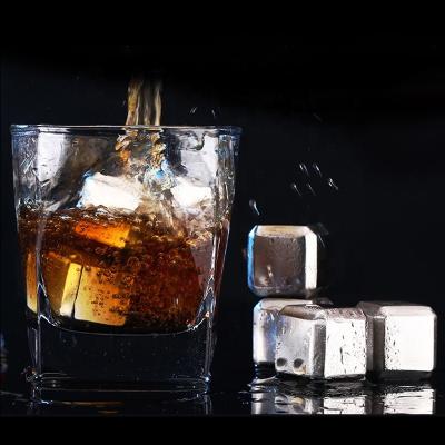 China High Tech Disposable Cooling Whiskey Stones Reusable Ice Cube Stainless Steel Whiskey Ice Cubes for sale