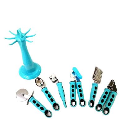 China Viable Kitchen Tool Instrument Sets Can And Bottle Opener Set Fruit Planer Pizza Cheese Grinder And Cutter Set Spirit Holder for sale