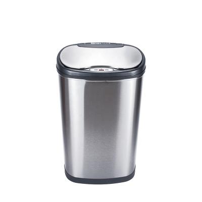 China Amazon Viable Hot Sales Trash Cans Kitchen Stainless Steel Smart Trash Can 50 Liter 13 Gallon Trash Cans With Lid for sale