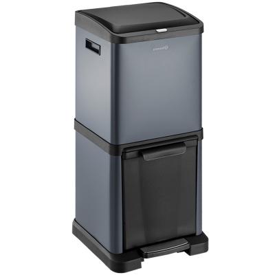 China ESO Custom Cover 3 Classification Kitchen 34L Bin Cabinet Step Viable Large Double Trash Cans With Lid for sale